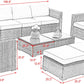 12 PCS Outdoor Patio PE Rattan Wicker Sofa with Ottoman