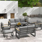 CozyHome Aluminum Outdoor Armchair, 2 Pieces All-Weather Metal Patio Single Sofa, Patio Conversation Set for Porch Backyard Garden, Grey
