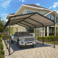 CozyHome 12x20 FT Metal Carport, Heavy Duty Canopy with Updated Roof & Enhanced Base, Multi-Use Carport Garage for Car, Truck, Boat, Tractors, Party, Grey