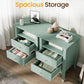 May in Color Fluted Nightstand with 2 Drawers, Modern Wooden Sofa Table with Storage for Small Spaces, Tall End Table for Bedroom