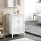Royalcraft 24'' Bathroom Vanity with Sink, Modern Bathroom Vanity Sink Cabinet with Doors and Fluted Drawers, Free Standing Bathroom Storage Cabinet with Sink Combo Set, White