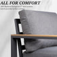 CozyHome Aluminum Outdoor Armchair, 2 Pieces All-Weather Metal Patio Single Sofa, Patio Conversation Set for Porch Backyard Garden, Grey
