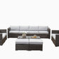 12 PCS Outdoor Patio PE Rattan Wicker Sofa with Ottoman
