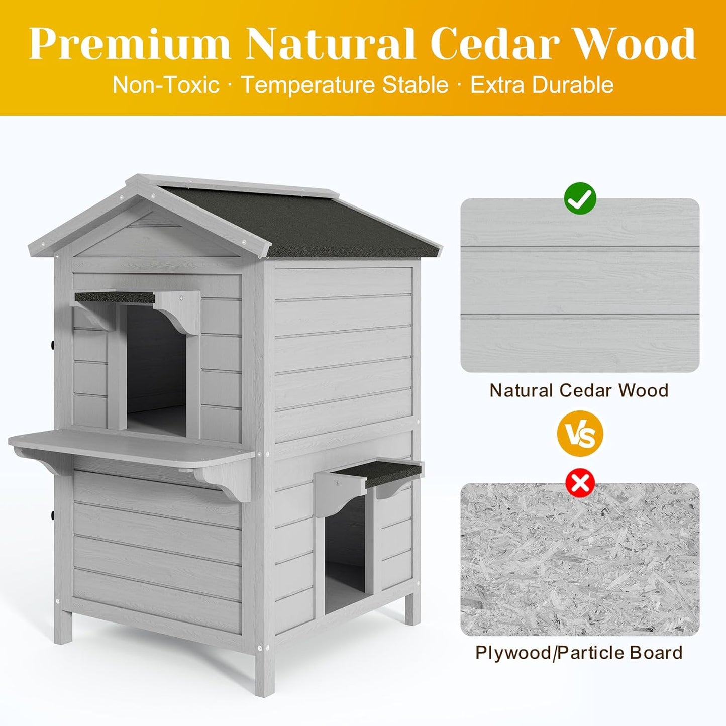 Keygarzone Outdoor Cat House for Multiple-Cats