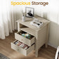 May in Color Fluted Nightstand with 2 Drawers, Modern Wooden Sofa Table with Storage for Small Spaces, Tall End Table for Bedroom