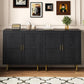 RoyalCraft 2-Door Storage Cabinet, Modern Wood Credenza with Adjustable Shelves, Freestanding Buffet Sideboard Cabinet for Living Room, Bedroom, Dining Room, Entryway