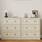 May in Color 3 Drawer Nightstand with Gold Knobs, Wood End Table, Beige