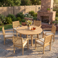 7-Piece Acacia Patio Table and Chairs Set for All-Weather, Outdoor Patio Dining Set with Umbrella Hole and Removable Cushion for 6, Durable Patio Table and Chairs Set for Backyard£¬Heynemo