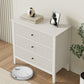 Heynemo White 30" Dressers Set of 2, Modern 3-Drawer Wood Nightstands for Bedroom, Living Room, Entryway