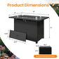 Heynemo 43" Outdoor Propane Fire Pit Table with Waterproof Cover, 2-in-1 50,000 BTU Gas Fire Table with Lid & Decorative Lava Rocks