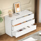 Heynemo Dresser with 6 Drawers for Bedroom, Chest of Drawer with Charging Station for Living Room, White