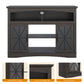 May in Color 47'' Farmhouse TV Stand with Adjustable Shelves, Glass Doors & LED Lights