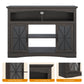 May in Color 47'' Farmhouse TV Stand with 18'' Fireplace Insert, TV Console with Adjustable Shelves, Glass Doors & LED Lights