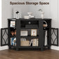 Heynemo Corner TV Stand with Adjustable Shelves and Acrylic Doors, TV Cabinet for Living Room, Bedroom