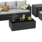 Royalcraft 9 Pieces Patio Furniture Set, All Weather PE Wicker Rattan Outdoor Sectional Sofa with Coffee Table and Navy Blue Cushion, Outdoor Furniture for Lawn Backyard Poolside Porch