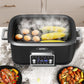Heynemo 8QT 12-in-1 Programmable Slow Cooker, Multi-Cooker with Timer, Temperature Control, Removable Non-Stick Pot & Dishwasher-Safe Glass Lid, Black
