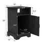 Mayincolor Wooden Farmhouse Nightstand Set of 2 with Charging Station, Rustic End Table with Storage, Black