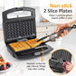 Heynemo Electric Belgian Waffle Maker, 2 Slices Waffle Iron, Nonstick Plates, Indicator Light, Cool Touch Handle, Vertical Storage, Easy to Clean, Silver