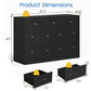May in Color Dresser for Bedroom with 7 Drawers, Wood Drawer Organizer for Bedroom, Living Room, Hallway, Black