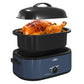 Sunvivi 18QT Roasting Oven with Self-Basting Lid Removable Pan, 150 to 450F Temperature Control Cool-Touch Handles,Blue