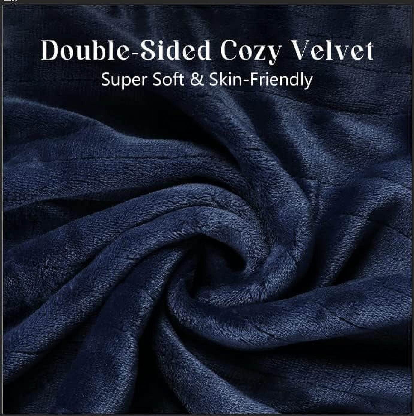 SUNVIVI Electric Blanket King Size with Dual Controllers,10 Heating Levels& 12 hours Auto-off,Overheat Protection,Blue
