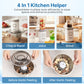 May in Color Portable Electric Food Processor, 350W 4-in-1 Blender with Stainless Steel Bowl, 2 Speed Control, Grinder & Juicer