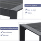 Superjoe Outside Patio Aluminum Coffee Table, Outdoor End Table with Aluminum Frame, Modern All-Weather Metal Rectangle Table Garden Furniture, Dark Grey