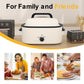 Sunvivi 26QT Electric Turkey Roaster Oven with Visible Glass Lid,Removable Pan & Rack, Stainless Steel, White