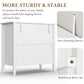 May in Color Large Fluted 3-Drawer Dresser, Wide Chest of Drawers, Modern Wood Dresser with Spacious Storage, White