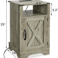 RoyalCraft White Nightstand with Charging Station, Farmhouse Bedside Table with X-Shaped Design,Wooden Rustic End Table with Large Storage Room and Shelf for Bedroom, Living Room, Solid White
