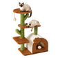 Cactus Cat Tree for Indoor Cats with Cozy Condo Wide Top Perch Multi-Level Jumping and Lounging Space 27.5inch Plush, Brown