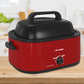 Superjoe 26 Quart Roaster Oven with Self-Basting Lid, Electric Turkey Roaster with Thaw & Warm Function, Adjustable Temperature Roaster With Removable Pan & Rack, Stainless Steel, Red