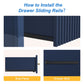 May in Color Fluted 6 Drawer Dresser, Wide Modern Chest of Drawers, Large Wood Storage Cabinet Organizer for Bedroom, Living Room, Hallway, Entryway, Blue