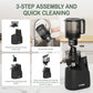 Heynemo Cold Press Juicer Machine, 5.9" Wide Feed Chute, Masticating, Dual-Layer Strainer - Black