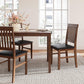 May in Color Wooden Dining Chairs Set of 6, Modern Dining Chairs with Rubberwood Legs, 350LBS Capacity, Leather Side Seat for Kitchen, Dining Room, Living Room, Home Office, Terrace, Courtyard, Brown