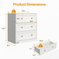 May in Color White 3 Drawer Dresser, Modern Chest of Drawers with Gold Dresser Knobs, Wood Dresser for Bedroom, Hallway, Entryway, Closets, Living Room