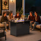 Heynemo 43" Outdoor Propane Fire Pit Table with Waterproof Cover, 2-in-1 50,000 BTU Gas Fire Table with Lid & Decorative Lava Rocks