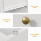 May in Color 3 Drawer Nightstand, Modern Wood End Table with Gold Knobs, White