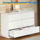 May in Color 6 Drawer Dresser with Charging Station for Bedroom, White
