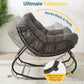 Heynem Patio Rocking Papasan Chair with Ottoman for Outdoor and Indoor, Outdoor Wicker Rocking Egg Chair with Cushion for Porch£¬Garden£¬Living Room