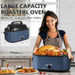 RoyalCraft Roaster Oven 28 Quart, Electric Roaster Oven with Visible & Self-Basting Lid, Turkey Roaster Oven with Removable Pan & Rack, Variable Temperature Control, Stainless Steel, Blue