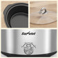 SUNVIVI Small Slow Cooker 4QT, Mini Food Warmer with 3 Heating Settings, Removable Ceramic Pot, Dishwasher Safe Glass Lid, Stainless Steel