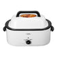 RoyalCraft 22 Quart Electric Roaster Oven with Visible & Self-Basting Lid, Stainless Steel, White