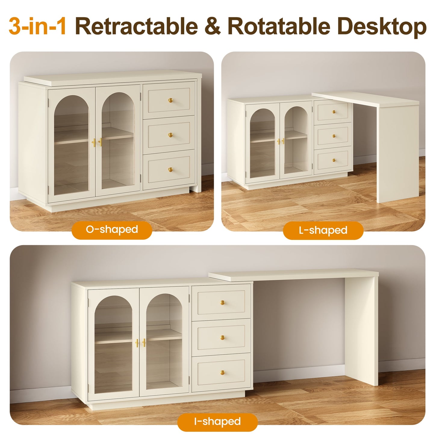 May in Color Modern Dressing Table and Chest of Drawers Combo, 3 Drawers & 2 Doors, Perfect for Bedroom, Dressing Room
