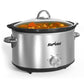 Heynemo 4QT Compact Slow Cooker & Food Warmer with 3 Temperature Settings, Dishwasher Safe - Silver