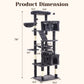 Multi-Level Large Cat Tree Tower for Large Cats with Scratching Posts, Condos, Perch, Hammocks & Toys ¨C Modern Indoor Cat Jungle Gym for 6-7 Cats, 23.6" x 19.7" x 73.2", Grey