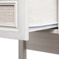 Royalcraft Rattan Console Table, Boho Entryway Table with Widened Tabletop & 2 Spacious Drawers, Farmhouse Sofa Table with Storage Shelf, Foyer Table for Living Room, Hallway, Entryway, Grayish White