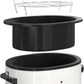 Superjoe 8QT Electric Roaster Oven, Self-Basting Lid, Defrost Warm Function, Removable Pan and Rack, Stainless Steel, White