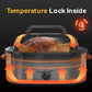 Sunvivi 24 Quart Electric Turkey Roaster Oven with Visible Glass Lid,Removable Pan & Rack, Stainless Steel,Silver