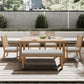 May in Color Wooden Aluminum Dining Table, Original Wooden Color Outdoors Aluminum Table